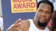 FILE - DJ Fatman Scoop arrives at the 2008 MTV Video Music Awards held at Paramount Pictures Studio Lot in Los Angeles on Sunday, Sept. 7, 2008. (AP Photo/Chris Pizzello, File)