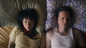 A sex-work comedy, a Tragically Hip documentary and war-time family drama are among the Canadian titles premiering at the 49th annual Toronto International Film Festival. Emily Le, left, and Dan Beirne, who play Sonny and Chester in "Paying For It," directed by Sook-Yin Lee, are seen in an undated production still image handout photo. THE CANADIAN PRESS/HO-Gayle Ye, 