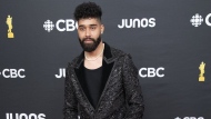 AP Dhillon arrives on the red carpet for the Juno Awards in Edmonton on Monday, March 13, 2023. THE CANADIAN PRESS/Jason Franson