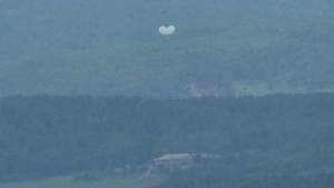 Balloons are seen from the Unification Observation Post in Paju, South Korea, near the border with North Korea, July 24, 2024. (AP Photo/Ahn Young-joon)