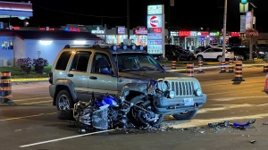 Toronto police are investigating a collision in Scarborough on Wednesday, Sept. 4, 2024. (Simon Sheehan/CP24)