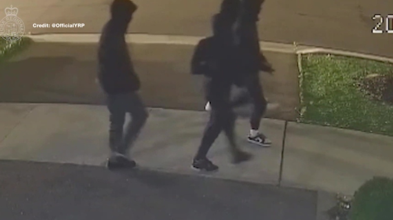 Video of an armed home invasion in Markham has been released by police as investigators search for four suspects who are believed to have specifically targeted the residence.