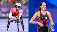 Wheelchair racer Brent Lakatos (left) captured gold in the men's T53 800 metres on the track, while Aurelie Rivard picked up gold in the women's S10 400-metre freestyle in the pool. (THE CANADIAN PRESS/HO-CANADIAN PARALYMPIC COMMITTEE/Angela Burger)