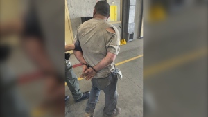 This photo provided by the Monterey County Sheriff's Office on Friday, Sept. 6, 2024, shows Vicente Arroyo, suspected of killing dozens of animals in Northern California, being arrested. (Monterey County Sheriff's Office via AP)