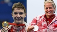 Canada's Nicholas Bennett, left, and Brianna Hennessy, shown in this recent image from the 2024 Paralympic Games in Paris. Swimmer Bennett and para canoeist Hennessy will be Canada's flag-bearers for the closing ceremonies of the Paralympic Games in Paris. THE CANADIAN PRESS/HO, AP