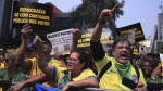 Demonstrators take part in a protest calling for the impeachment of Supreme Court Minister Alexandre de Moraes in Sao Paulo, Saturday, Sept. 7, 2024. (Ettore Chiereguini/AP Photo)