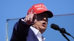 Republican presidential nominee former U.S. president Donald Trump speaks during a campaign event at Central Wisconsin Airport, Saturday, Sept. 7, 2024, in Mosinee, Wis. (AP Photo/Alex Brandon)