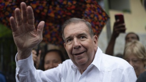 Former Venezuelan presidential candidate Edmundo González arrived in Spain on Sunday after fleeing into exile. (Ariana Cubillos/AP Photo)