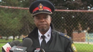 Insp. Richard Harris, of 42 Division, speaks to the media following a Sept. 9 shooting outside Agincourt Collegiate Institute.