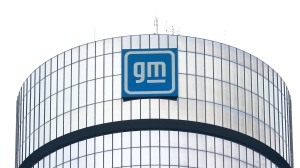 Unifor says bargaining has begun with General Motors for workers at the automaker's CAMI assembly plant and battery facility in Ingersoll, Ont. A General Motors logo is shown in Detroit, April 24, 2024. THE CANADIAN PRESS/AP-Paul Sancya