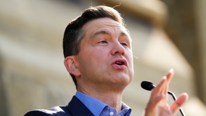 Conservative Leader Pierre Poilievre holds a press conference on Parliament Hill in Ottawa on Wednesday, Sept. 11, 2024. (Sean Kilpatrick / The Canadian Press)