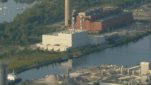 Portlands Energy Centre seen from CTV News chopper on Wednesday, Sept. 11, 2024. (CTV News chopper)