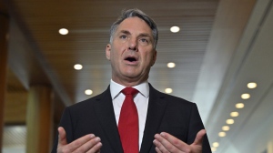 Australia's Deputy Prime Minister Richard Marles speaks at Parliament House in Canberra, Thursday, Sept. 12, 2024. (Mick Tsikas/AAP Image via AP)