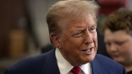 Republican presidential nominee former President Donald Trump visits the Shanksville Volunteer Fire Company in Shanksville, Pa., Wednesday, Sept. 11, 2024. (AP Photo/Matt Rourke)