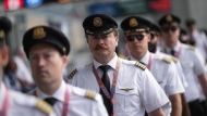 Tensions are mounting as a potential pilot strike at Canada's largest airline is only days away with no signs of a breakthrough in talks. Air Canada pilots arrive for an information picket at Vancouver International Airport in Richmond, B.C., on Tuesday, August 27, 2024. THE CANADIAN PRESS/Darryl Dyck