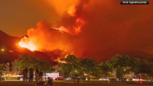 WATCH: Timelapse of wildfire on mountain top