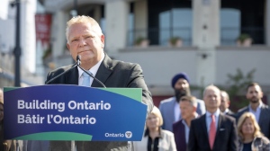 Ontario Premier Doug Ford speaks during a press conference in Niagara Falls, Ont., Thursday, Sept. 21, 2023. THE CANADIAN PRESS/Tara Walton