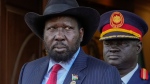 South Sudan's President Salva Kiir arrives at Juba's Presidential Palace, South Sudan, Friday, Feb. 3, 2023. (AP Photo/Gregorio Borgia) 