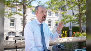 Mayor of Kingston Bryan Paterson speaks during an interview in Kingston, Ont., Aug. 18, 2020. THE CANADIAN PRESS/Lars Hagberg