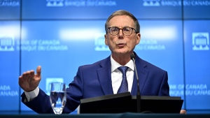 Bank of Canada Governor Tiff Macklem participates in a news conference on the bank's interest rate announcement, in Ottawa, on Wednesday, Sept. 4, 2024. THE CANADIAN PRESS/Justin Tang