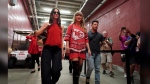 Taylor Swift arrives before the start of an NFL football game between the Kansas City Chiefs and the Cincinnati Bengals Sunday, Sept. 15, 2024, in Kansas City, Mo. (AP Photo/Ed Zurga))