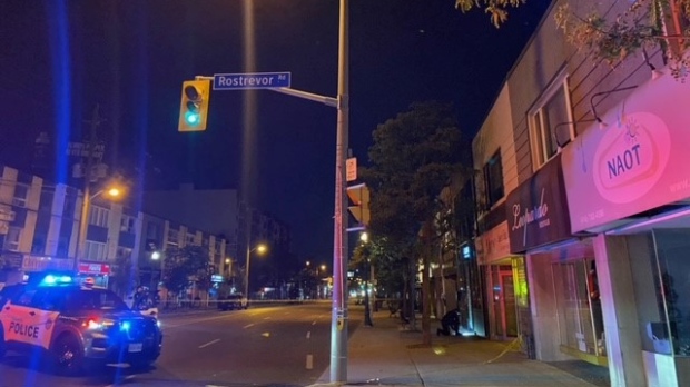 Police are on scene after shots were fired at a Midtown jewelry store for the second consecutive night. (Courtney Heels/ CP24)