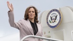 Democratic presidential nominee Vice-President Kamala Harris waving before boarding Air Force Two, Monday, Sept. 9, 2024 in Philadelphia, Tuesday, Sept. 17, 2024. (Jacquelyn Martin/AP Photo)