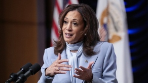 Democratic presidential nominee U.S. Vice President Kamala Harris speaks at the Congressional Hispanic Caucus Institute (CHCI) leadership conference, Wednesday, Sept. 18, 2024, in Washington. (AP Photo/Jacquelyn Martin)
