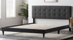 A Lucid platform bed with an upholstered square tufted headboard is being recalled across the U.S. and Canada. (Consumer Product Safety Commission via AP)