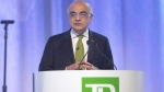 President and Chief Executive Officer of TD Bank Group Bharat Masrani speaks at their AGM in Toronto on March 29, 2018. THE CANADIAN PRESS/Chris Young