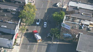 Emergency crews are on the scene of a collision in midtown Toronto on Thursday, Sept. 19, 2024. (Chopper24)