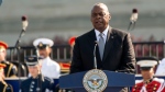 Defence Secretary Lloyd Austin speaks during a Sept. 11 observance ceremony at the Pentagon, Wednesday, Sept. 11, 2024, in Washington. (AP Photo/Kevin Wolf)
