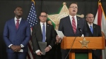 Ronald Rowe Jr., the acting director of the Secret Service, speaks during a news conference by law enforcement officials, Sept. 16, 2024, at the Palm Beach County Sheriff's Office in West Palm Beach, Fla. (AP Photo/Wilfredo Lee, File)