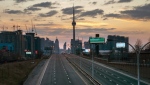 The Gardiner Expressway in Toronto is shown on Sunday, April 19, 2020. THE CANADIAN PRESS/Frank Gunn
