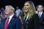 Republican presidential candidate former President Donald Trump and Republican National Committee co-chair Lara Trump attend the final day of the Republican National Convention at the Fiserv Forum, July 18, 2024, in Milwaukee. (AP Photo/Evan Vucci, File)