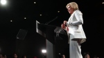 Incoming Ontario Liberal Party Leader Bonnie Crombie speaks to party members after winning the Ontario Liberal leadership election, in Toronto, Saturday, Dec. 2, 2023. THE CANADIAN PRESS/Chris Young 