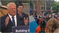 Ontario Premier Doug Ford wants the TDSB to investigate how students ended up at a rally where pro-Palestinian slogans were heard during a school field trip. (X/@ariellakimmel)