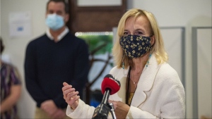 Dr. Heather Morrison, chief medical officer for Prince Edward Island, speaks to the media in Charlottetown, Wednesday, Dec. 16, 2020. THE CANADIAN PRESS/Brian McInnis