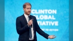 Prince Harry speaks during the Clinton Global Initiative, Tuesday, Sept. 24, 2024, in New York. (AP Photo/Andres Kudacki)