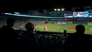 Fans watch the Toronto Blue Jays play against the Cincinnati Reds during interleague MLB baseball action in Toronto on Tuesday August 20, 2024. THE CANADIAN PRESS/Paige Taylor White