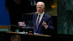 United States President Joe Biden addresses the 79th session of the United Nations General Assembly, Tuesday, Sept. 24, 2024, at UN headquarters. (Manuel Balce Ceneta / AP Photo)