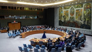 The Security Council meets to discuss Lebanon, Sept. 25, 2024, at UN headquarters. (AP Photo/Frank Franklin II)