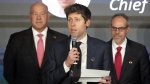 FILE - Open AI Chief Executive Officer Sam Altman (C) speaks at the Advancing Sustainable Development through Safe, Secure, and Trustworthy AI event on Sept. 23, 2024, in New York. (Bryan R. Smith/Pool Photo via AP)