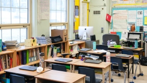 A classroom is seen at an elementary school in Toronto on Tuesday, January 9, 2024. THE CANADIAN PRESS/Chris Young