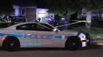 Peel police are on the scene of an assault in Brampton on Thursday, Sept. 26, 2024. (Jacob Estrin/CTV News Toronto)