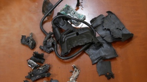 A photo taken on September 18, 2024, in Beirut's southern suburbs shows the remains of exploded pagers on display at an undisclosed location. (AFP / Getty Images via CNN Newsource)