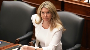 Jill Dunlop sits at the Ontario Legislature in Toronto, on Tuesday, May 28, 2024.THE CANADIAN PRESS/Chris Young 