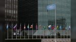 Flags fly outside the United Nations headquarters during the 79th session of the UN General Assembly, Wednesday, Sept. 25, 2024. (AP Photo/Julia Demaree Nikhinson)