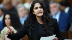 The Trudeau government is announcing more details on its existing strategy and funding to fight hate crimes. Kamal Khera, Minister of Diversity, Inclusion and Persons with Disabilities, rises during question period in the House of Commons on Parliament Hill in Ottawa, Tuesday, Sept. 17, 2024. THE CANADIAN PRESS/Sean Kilpatrick