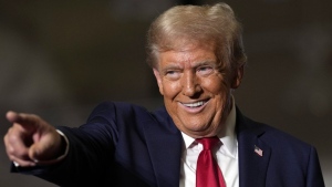 Republican presidential nominee and former U.S. president Donald Trump arrives for a campaign event, Sunday, Sept. 29, 2024, in Erie, Pa. (Matt Rourke/AP Photo)